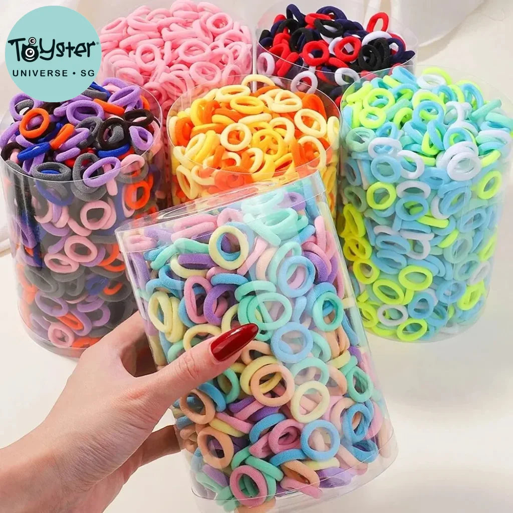 100Pcs Colorful Basic Scrunchie Hair Ties