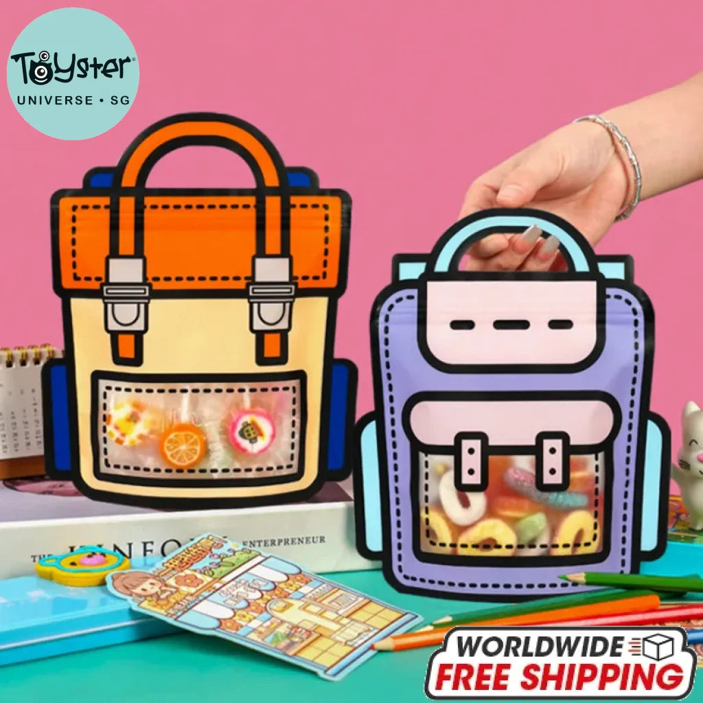 100Pcs School Bag Packaging Self-Lock For Kids Party