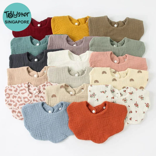 10Pc/Set Organic Cotton Baby Bibs Solid Color