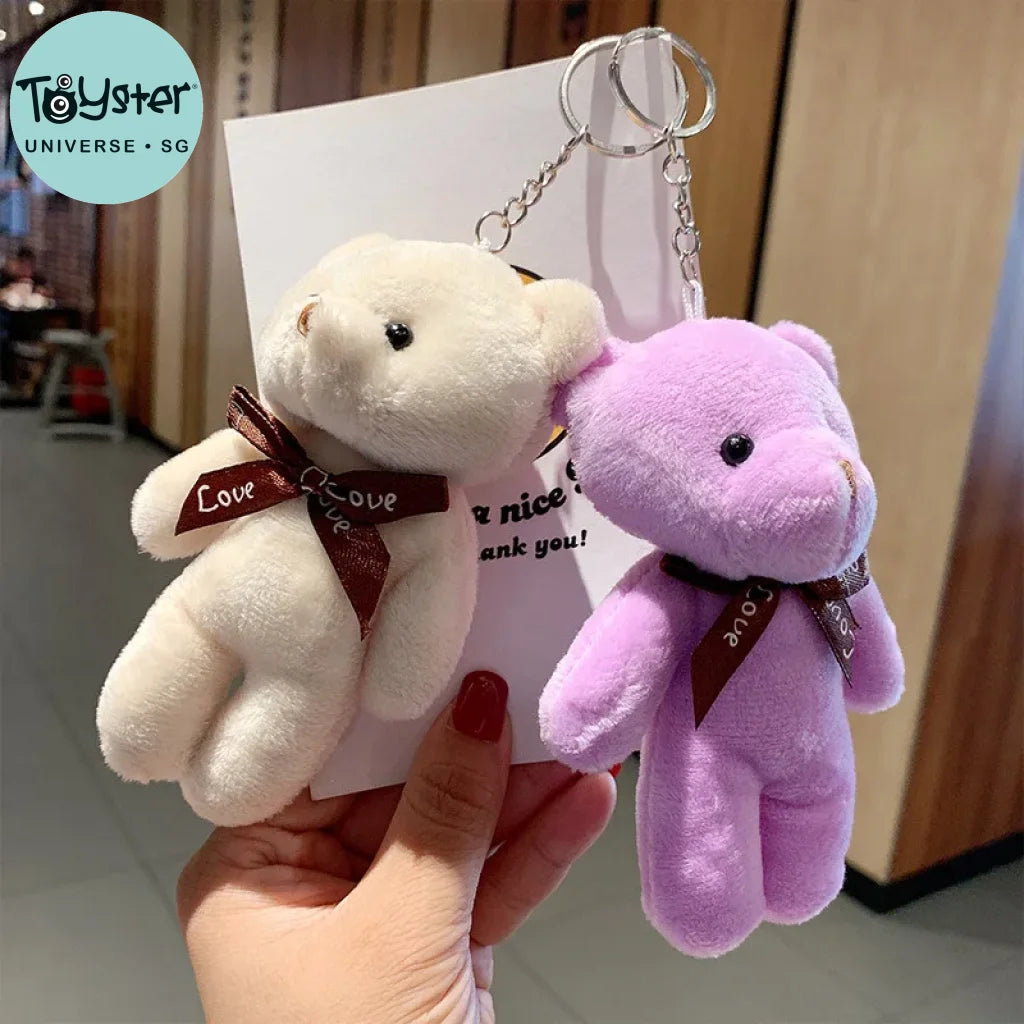 14/100Pcs Teddy Bear Plush Keychain