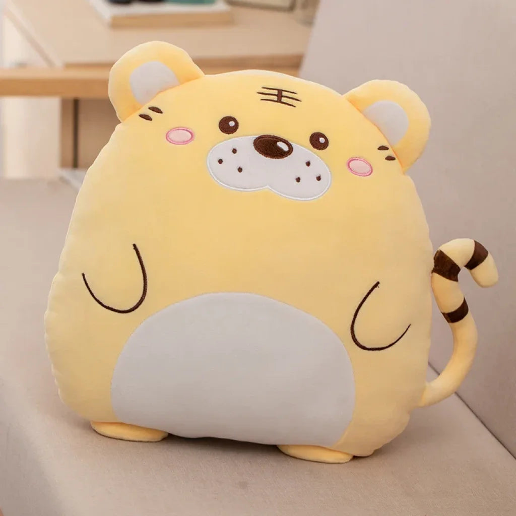 2-in-1 Animals Flannel Blanket Plush 40cm - tiger / pillow