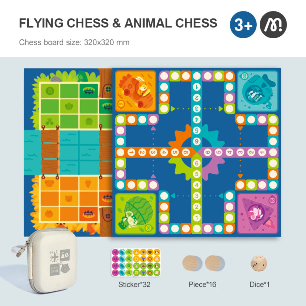 2 In 1 Board Game: Animal Chess & Flying Chess - Board Games