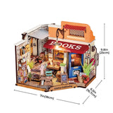 Robotime Rolife Corner Bookstore DIY Miniature House Kit DG164
