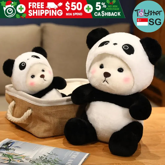 26Cm Soft Stuffed Bear Turn Into Panda