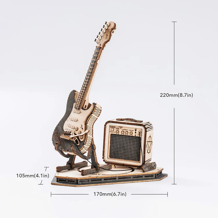 Robotime ROKR Electric Guitar Model 3D Wooden Puzzle TG605K