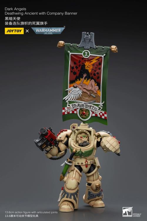 JOYTOY Warhammer 40K Dark Angels Deathwing Ancient with Company Banner JT9176