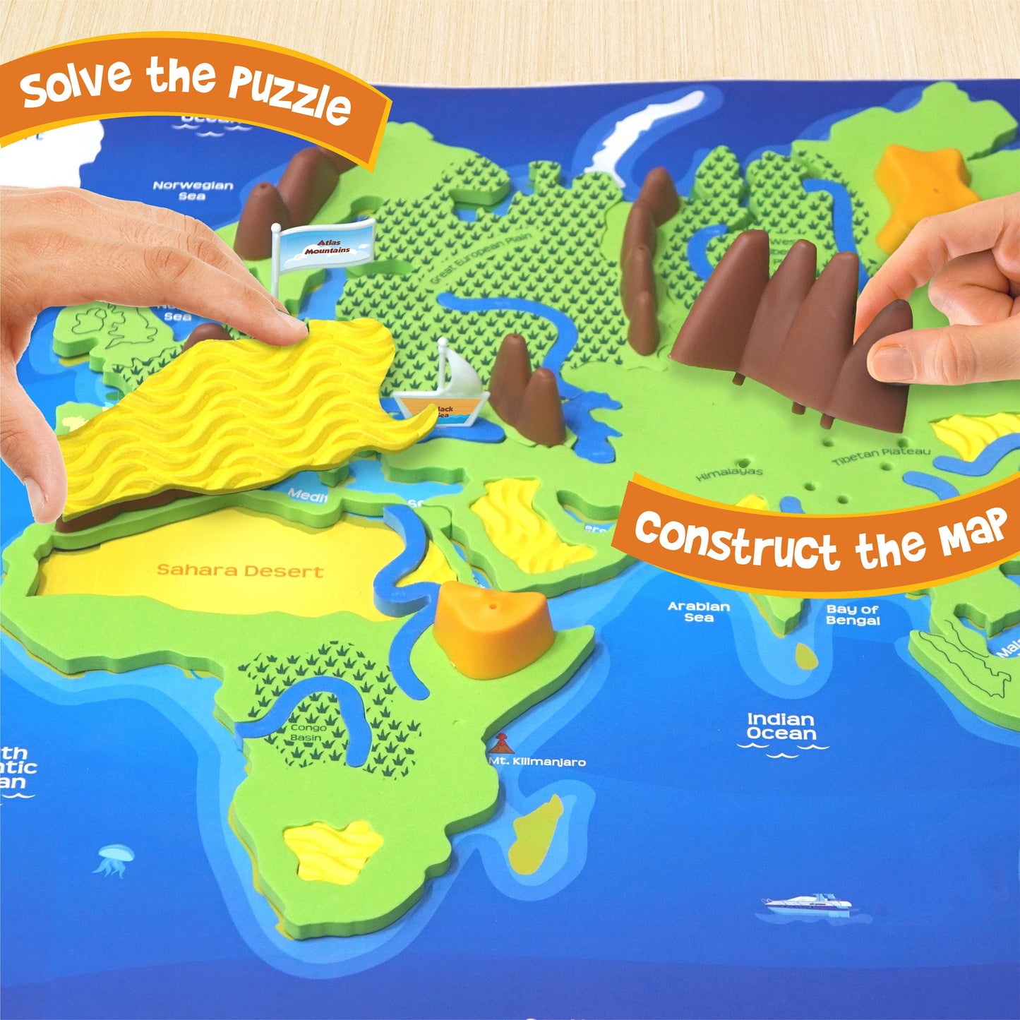 World Interactive Geography Puzzle – Physical Features & Landforms