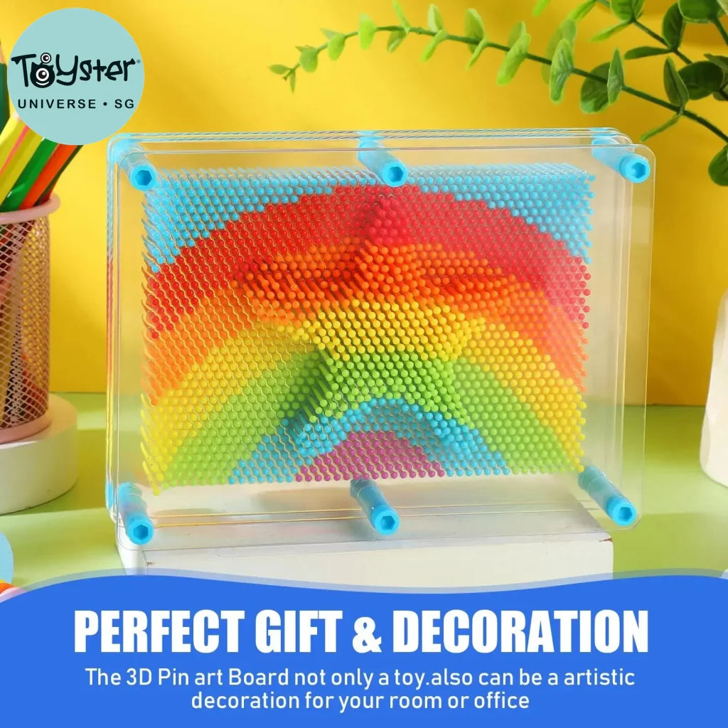 3D Pin Art Toy Rainbow Plastic Board