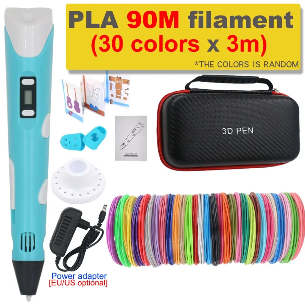 3D Printing Pen 200M PLA Filament - Blue with 90M PLA / EU