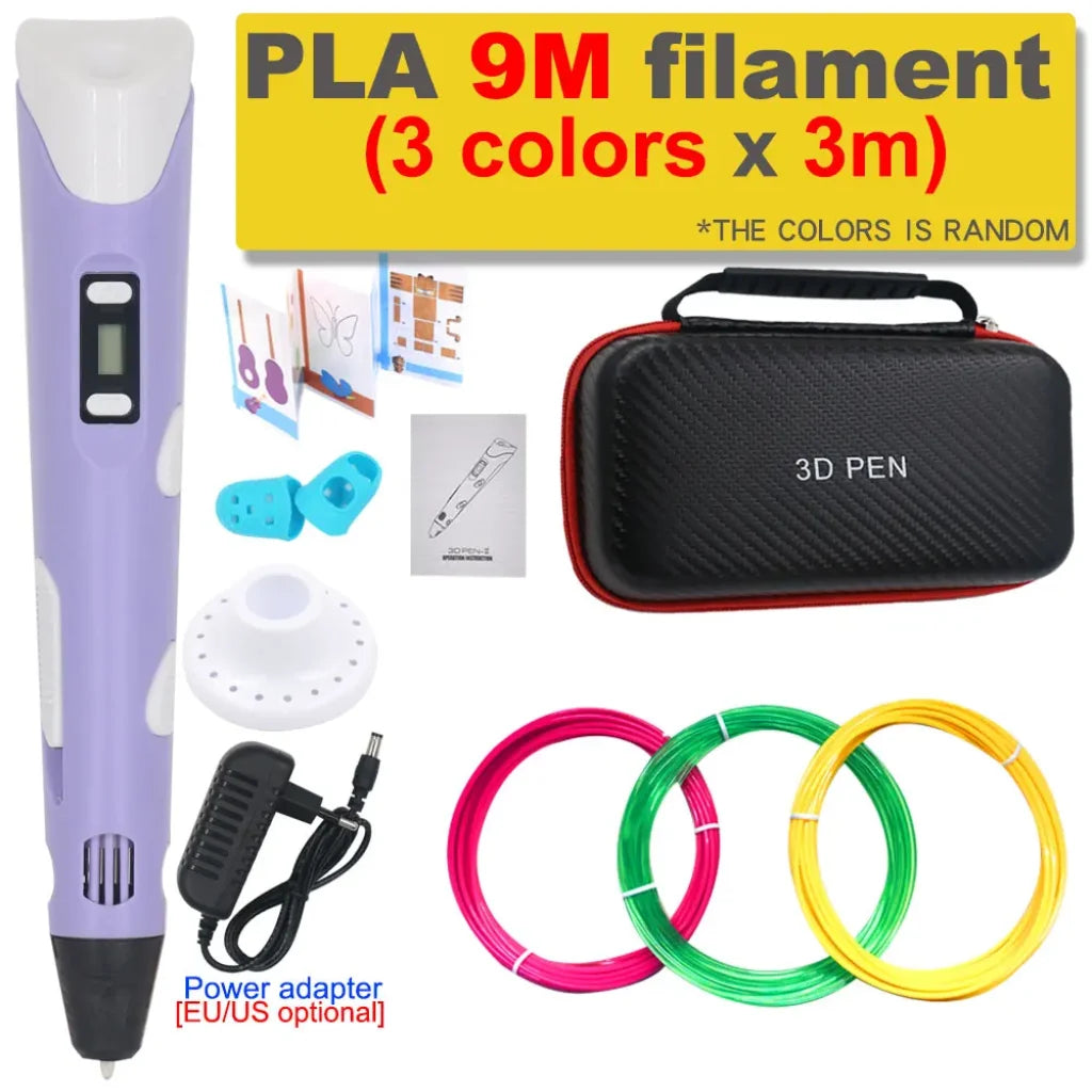 3D Printing Pen 200M PLA Filament - Purple with 9M PLA / EU