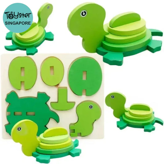 3D Turtle Puzzle Building Blocks