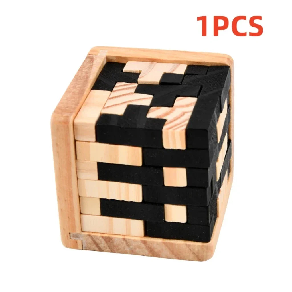 3D Wooden Cube Puzzle - 1PCS 54T / China Mainland