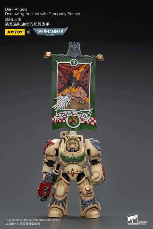 JOYTOY Warhammer 40K Dark Angels Deathwing Ancient with Company Banner JT9176