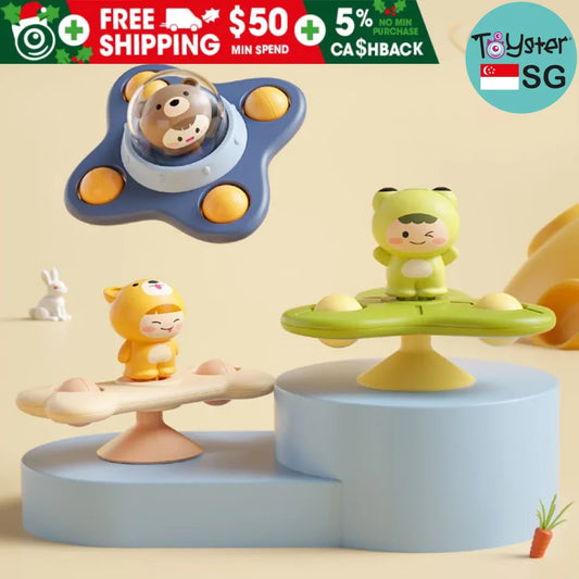 3Pcs/Set Baby Toys Suction Cup Spinner Educational Rotating Rattles