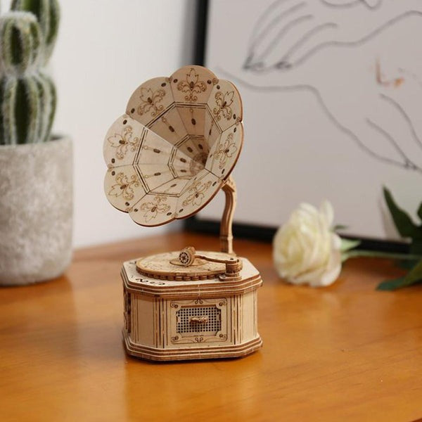 Robotime Rolife Gramophone Model 3D Wooden Puzzle TG408