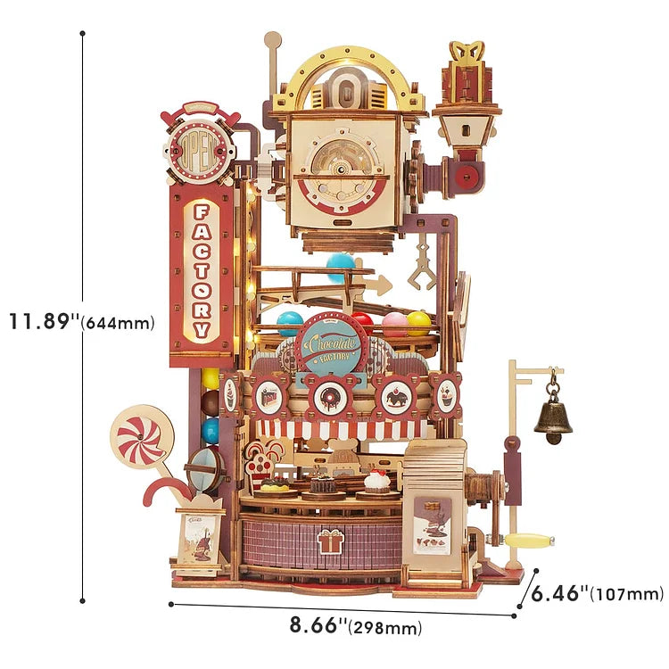 Robotime ROKR Chocolate Factory Marble Run 3D Wooden Puzzle LGA02