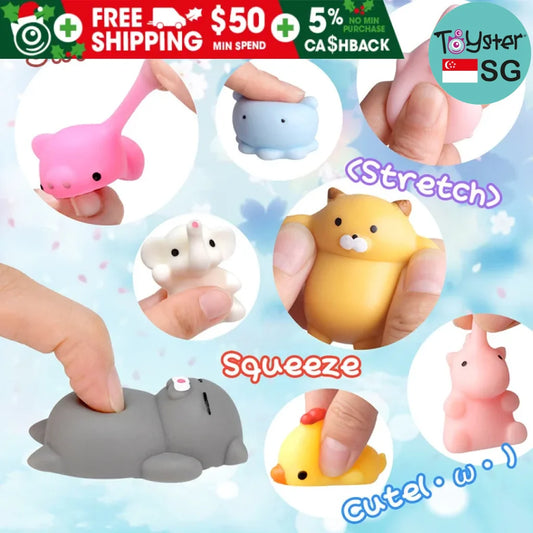 50-5Pcs Kawaii Squishies Mochi Anima Squishy Toys For Kids Antistress Ball Squeeze Party Favors