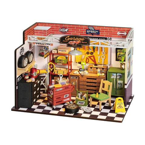 Robotime Rolife Garage Workshop DIY Miniature House Kit DG165