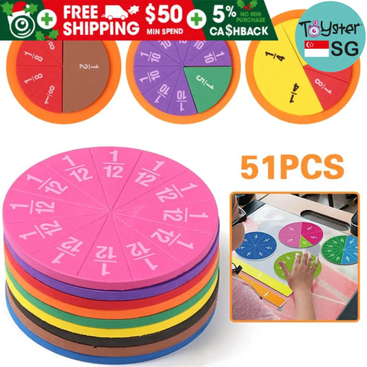 51Pcs Eva Round Shaped Fractions