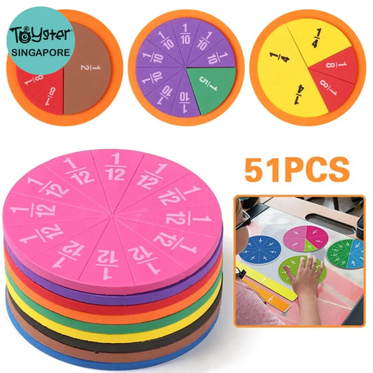 51Pcs Eva Round Shaped Fractions