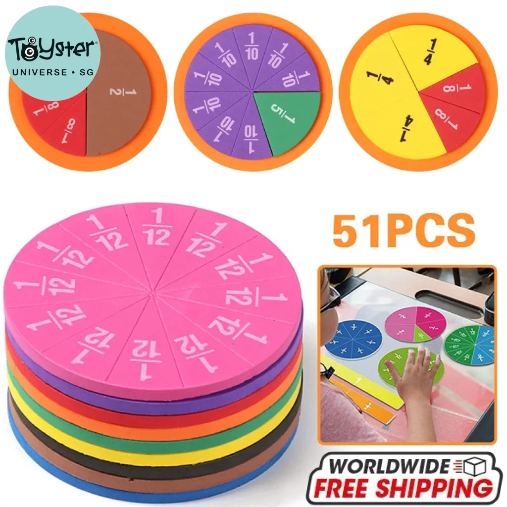 51Pcs Eva Round Shaped Fractions