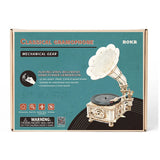 Robotime ROKR DIY Crank Classic Gramophone LKB01 (Hand Rotating)