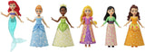 Disney Princess 6 Posable Small Dolls with Sparkling Clothing and 13 Tea Party Accessories