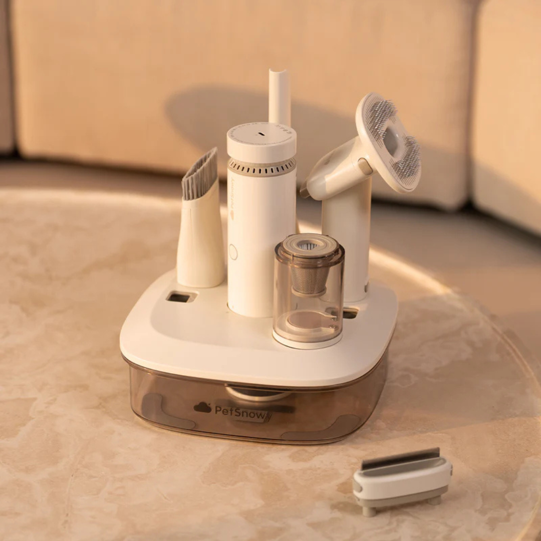 PetSnowy VacPro Wireless Pet Grooming Vacuum - 18.5kPa Suction, 6000mAh Battery, Ultra-Quiet, All-in-One Kit