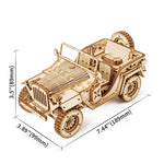 ROKR Army Jeep Scale Model 3D Wooden Puzzle MC701