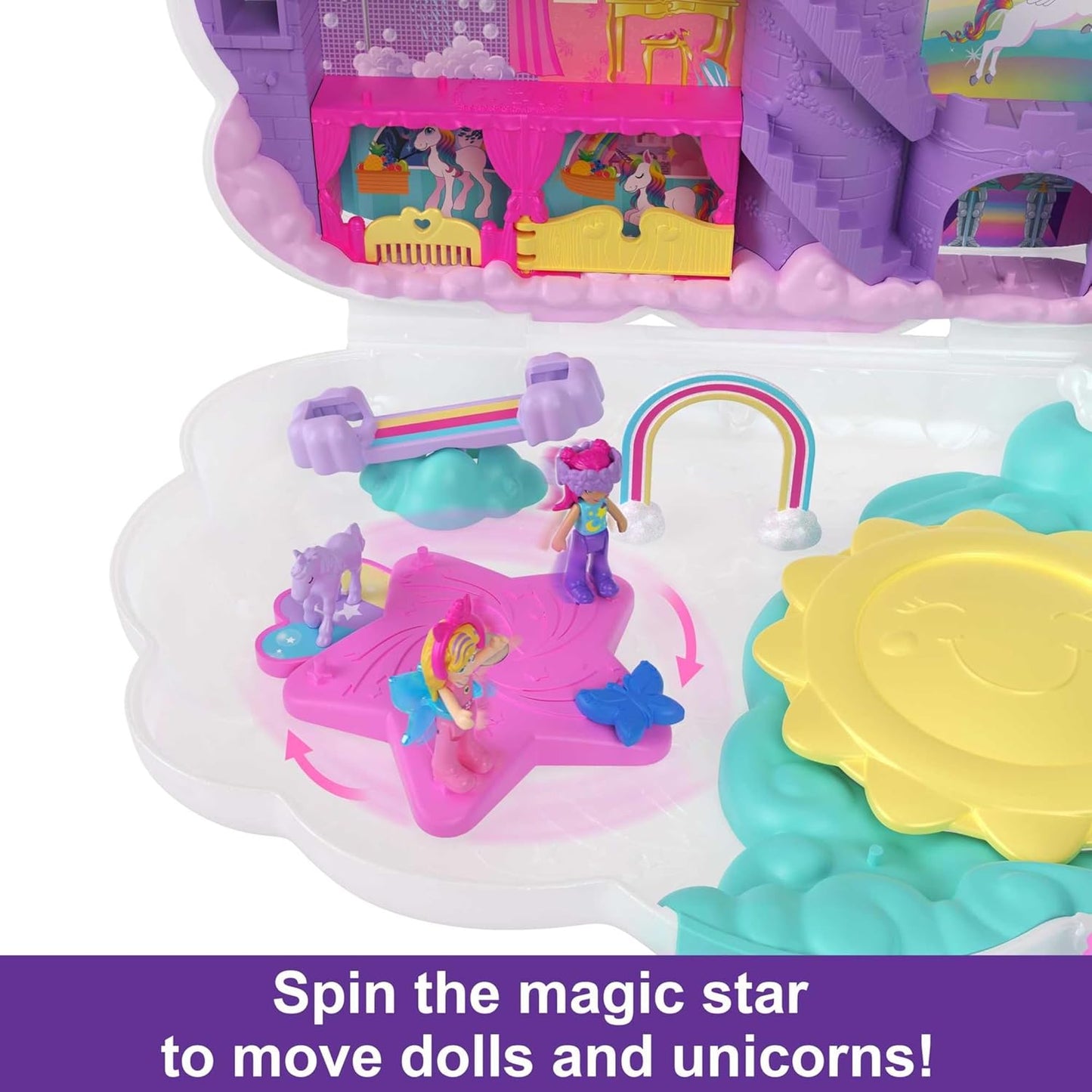 Polly Pocket Rainbow Unicorn Salon Styling Head