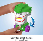 Fisher Price IMX DC Head Shifters Joker Figure and Laff Mobile Transforming Vehicle