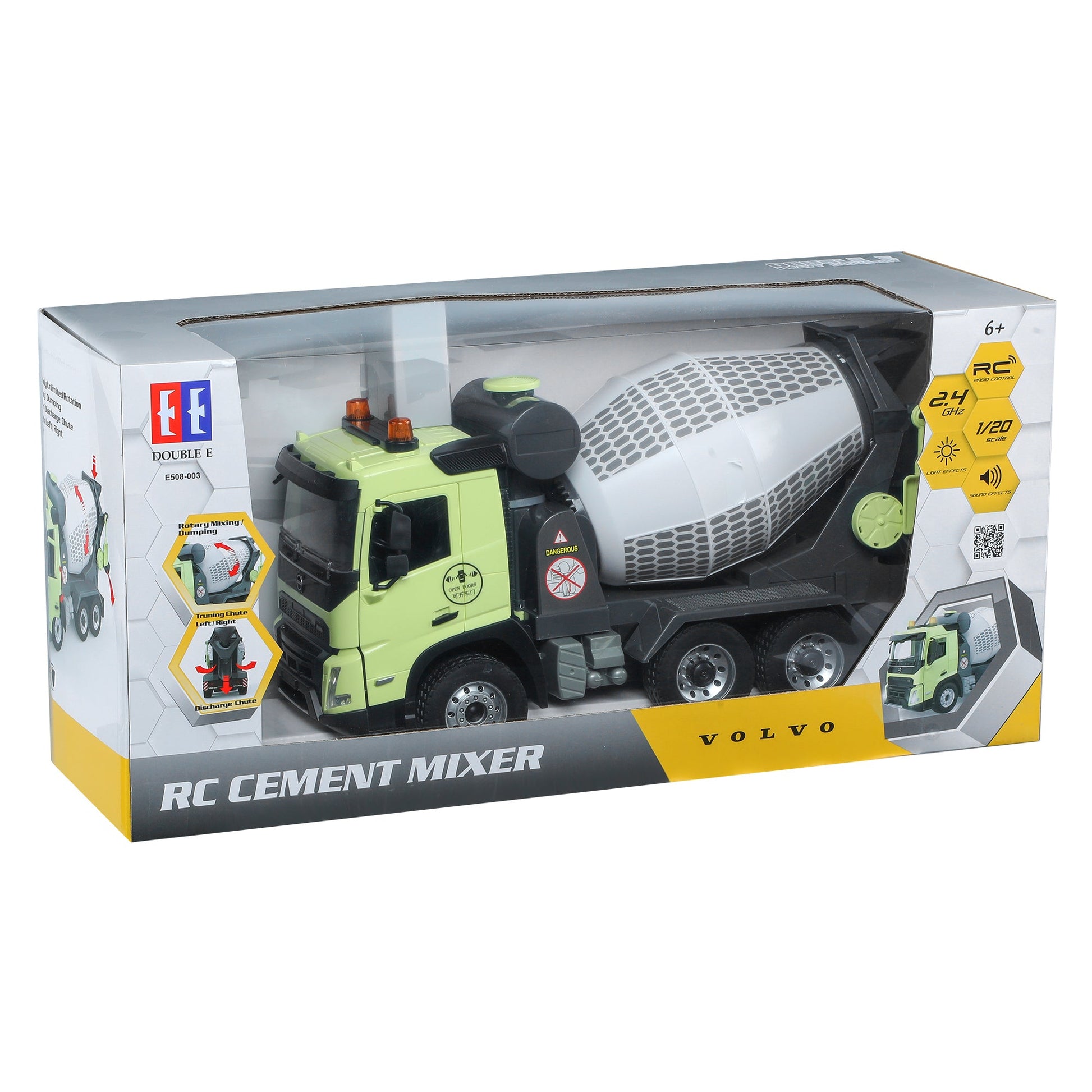 Double E Licensed Volvo Fmx Concrete Mixer 1/20 Scale E508-003