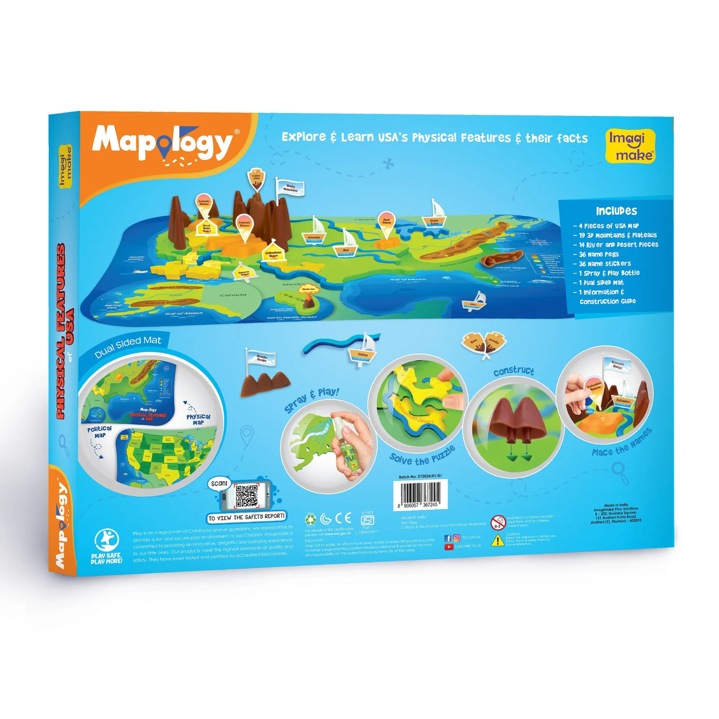 Mapology Physical Map - USA Puzzle