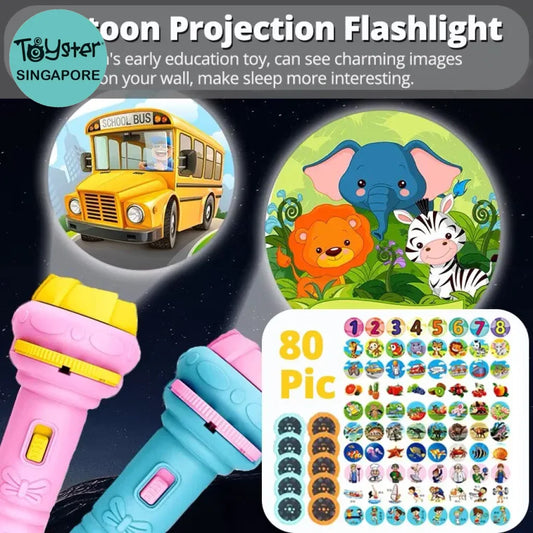 80 Patterns 10 Cards Cartoon Projection Flashlight