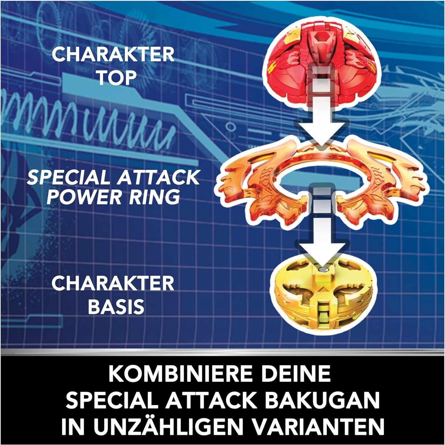 BAKUGAN - Starter Pack - Special Attack DRAGONOID, NILLIOUS & Hammerhead