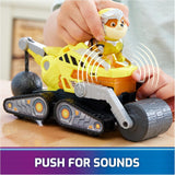 Paw Patrol Construction Toy Truck with Rubble Mighty Pups Action Figure, Lights and Sounds