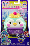 Polly Pocket Travel Toy with Fidget Exterior, Snow Sweet Penguin Compact with 12 Accessories