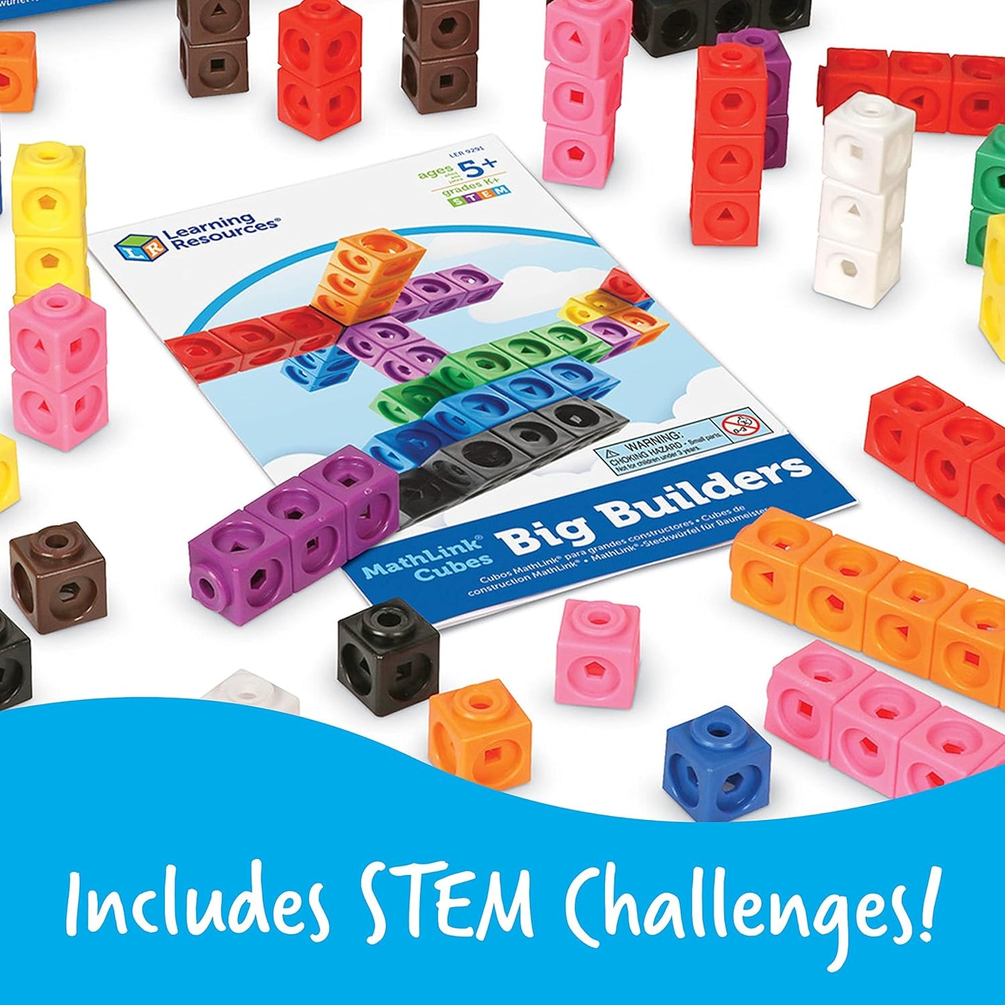 Learning Resources MathLink Cube Big Builder (200 Pieces)