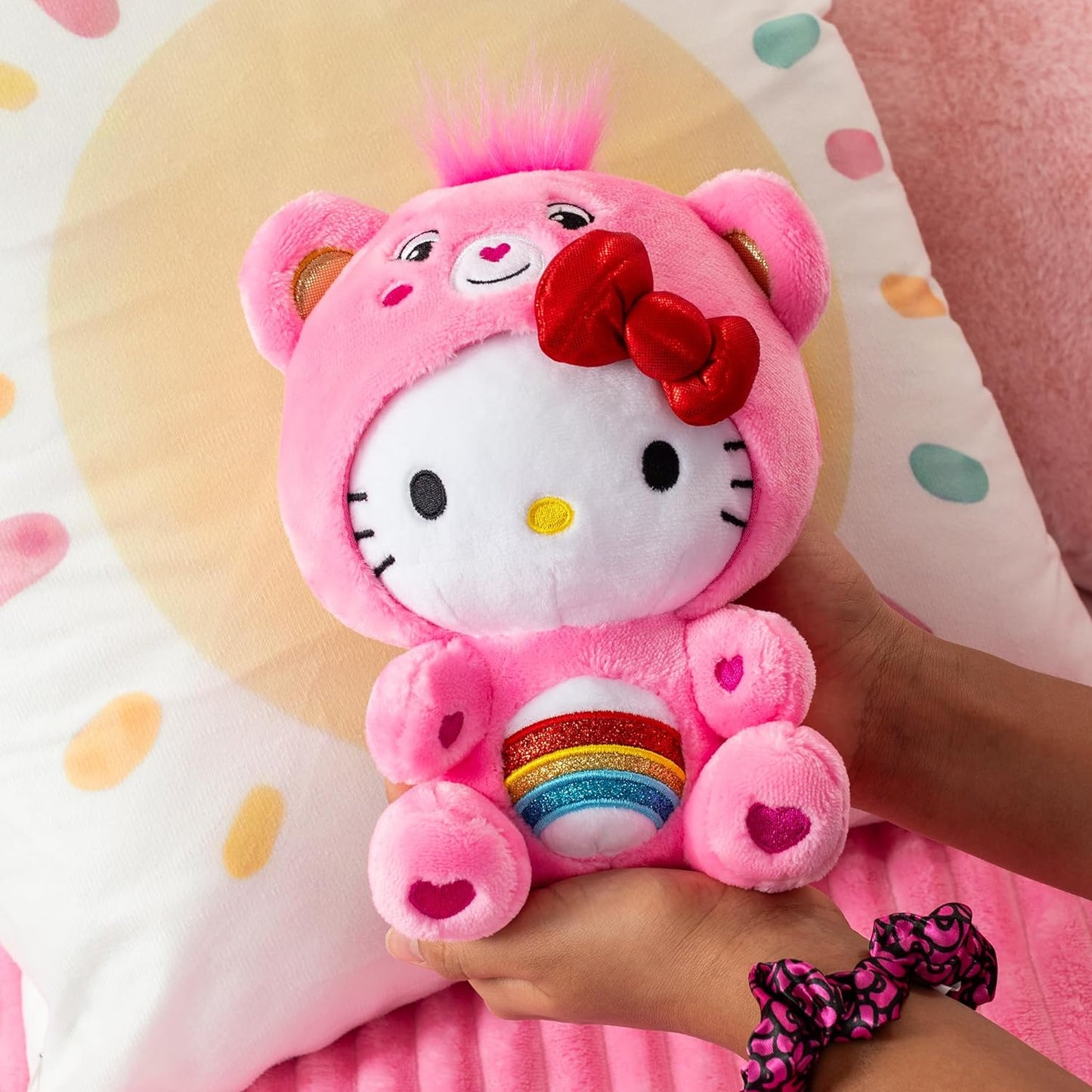 Care Bears Hello Kitty Dressed As Cheer Bear 9"