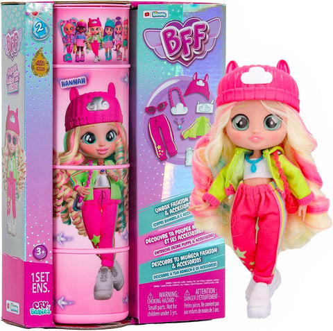 Cry Babies BFF Hannah Fashion Doll with 9+ Surprises