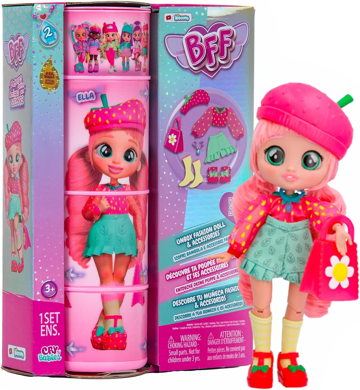 Cry Babies BFF Ella Fashion Doll with 9+ Surprises