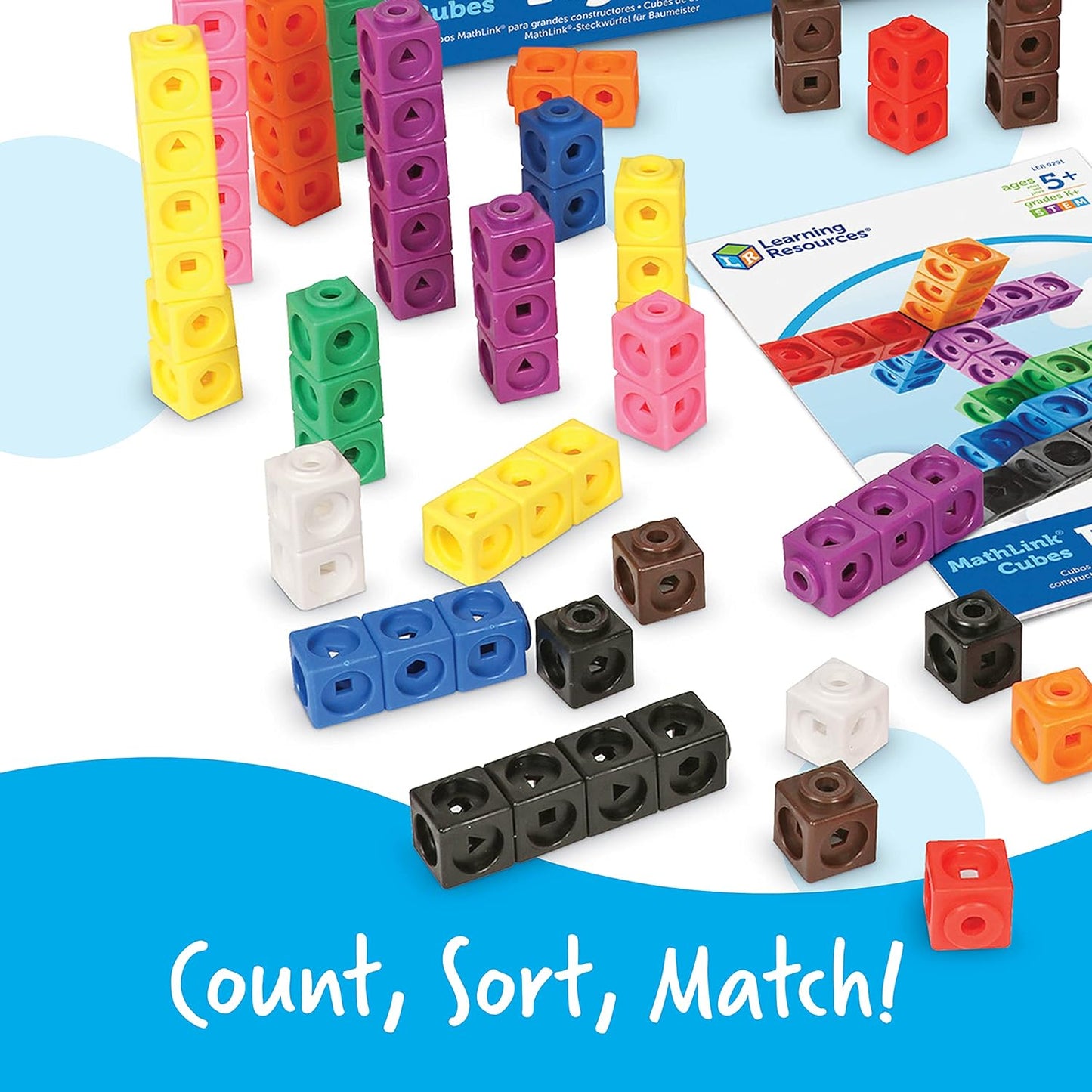 Learning Resources MathLink Cube Big Builder (200 Pieces)