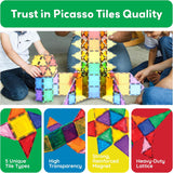 PicassoTiles 100 Piece Set 100Pcs Magnet Building Tiles