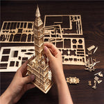 Robotime Rolife Big Ben With Lights TG507 Architecture 3D Wooden Puzzle