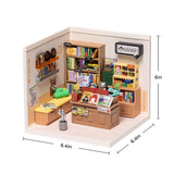Robotime Rolife Super Creator Fascinating Book Store Plastic DIY Miniature House Kit DW004