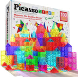 PicassoTiles 100 Piece Set 100Pcs Magnet Building Tiles