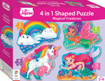 Hinkler Junior Jigsaw Shaped 4-in-1: Magical Creatures