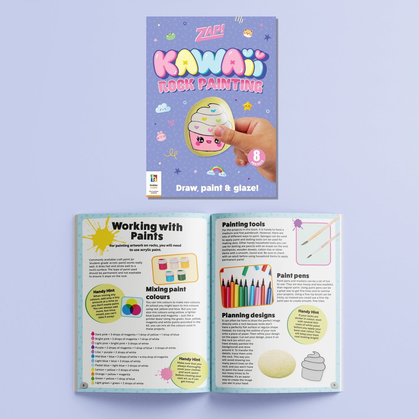 Hinkler ZAP Kawaii Rock Painting Kit