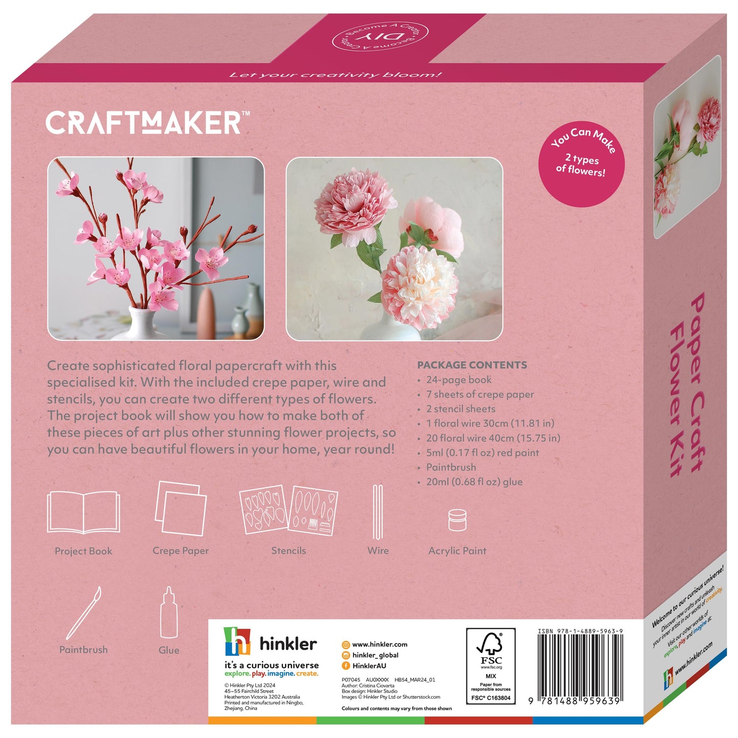 Hinkler Craft Maker Paper Flowers Kit