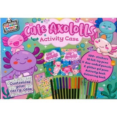 Colour and Carry Activity Kit 7 Cute Axolotl Activity Case